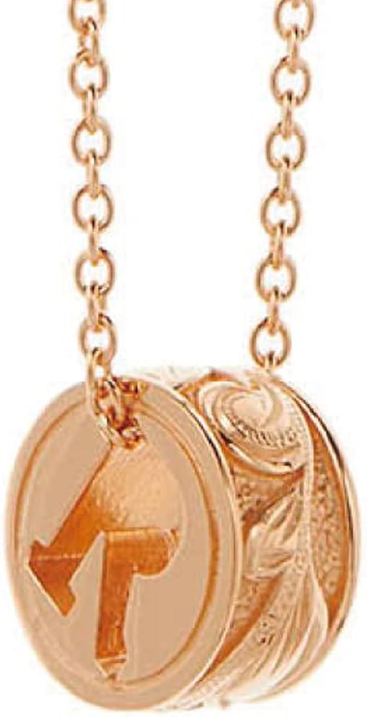 ハワイアンジュエリー イニシャル ネックレス ピンクゴールド/R 金属アレルギー対応 レディース(R)