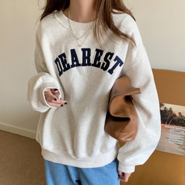 【韓国人気】韓国風 ファッション アルファベット ラウンドネック スウェット プリント パーカー レディース 秋 冬 秋コーデ