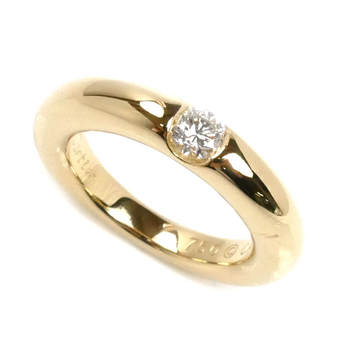 CARTIER カルティエ K18YG イエローゴールド エリプス リング・指輪 ダイヤモンド0.25ct 9号 49 9.1g レディース 中古 美品