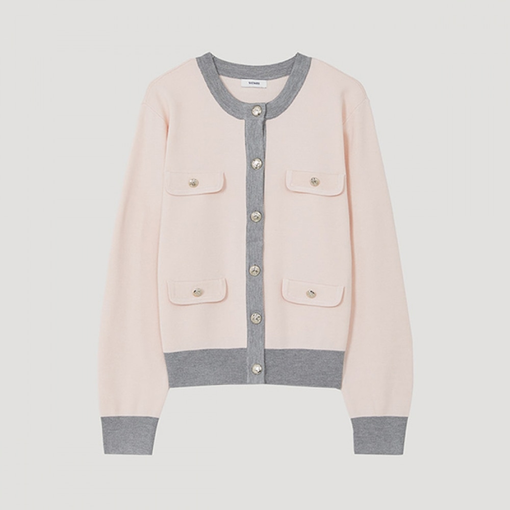 (シーズミス) カラーマッチングフラップポケットニットカーディガン_SSKCDP12530_LP