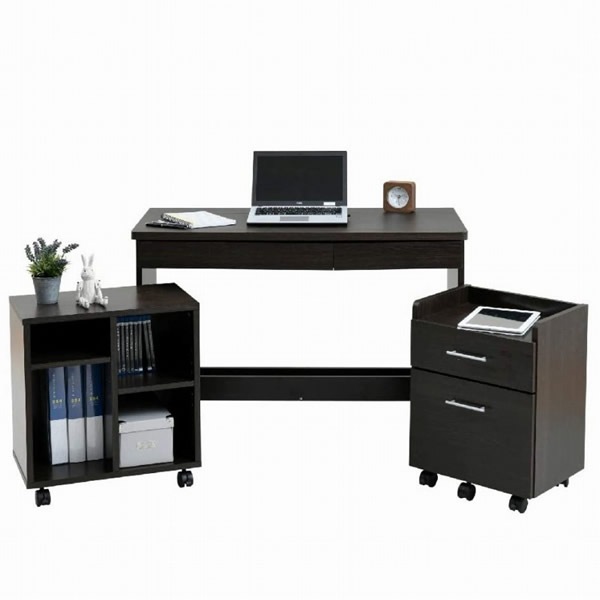 デスク+チェスト+ラック 3点セット SGT-0126-DB ダークブラウン 14,460円