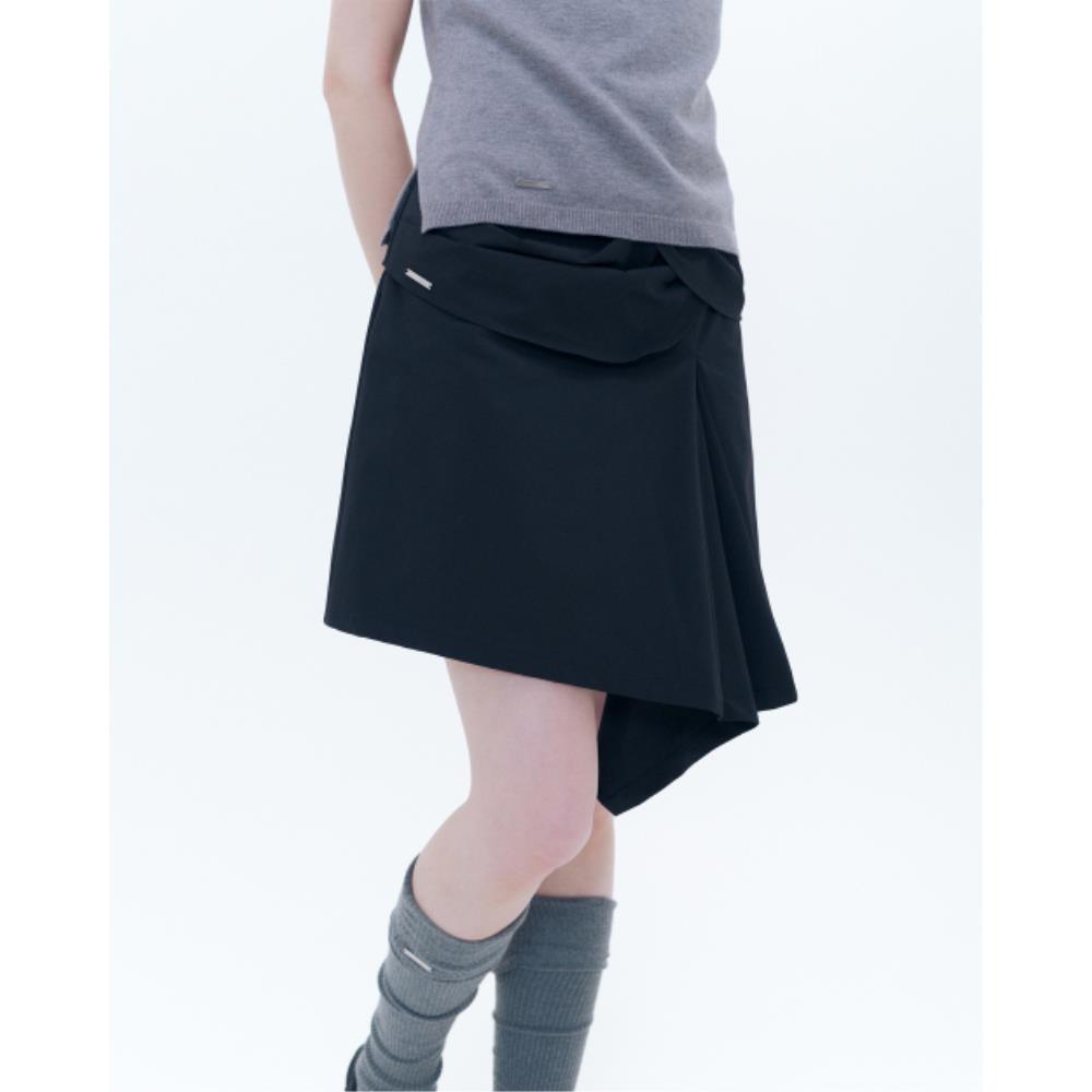 MISEKI SEOUL Layered chiton mini skirt BLACK MSK252SK08B 11,614円