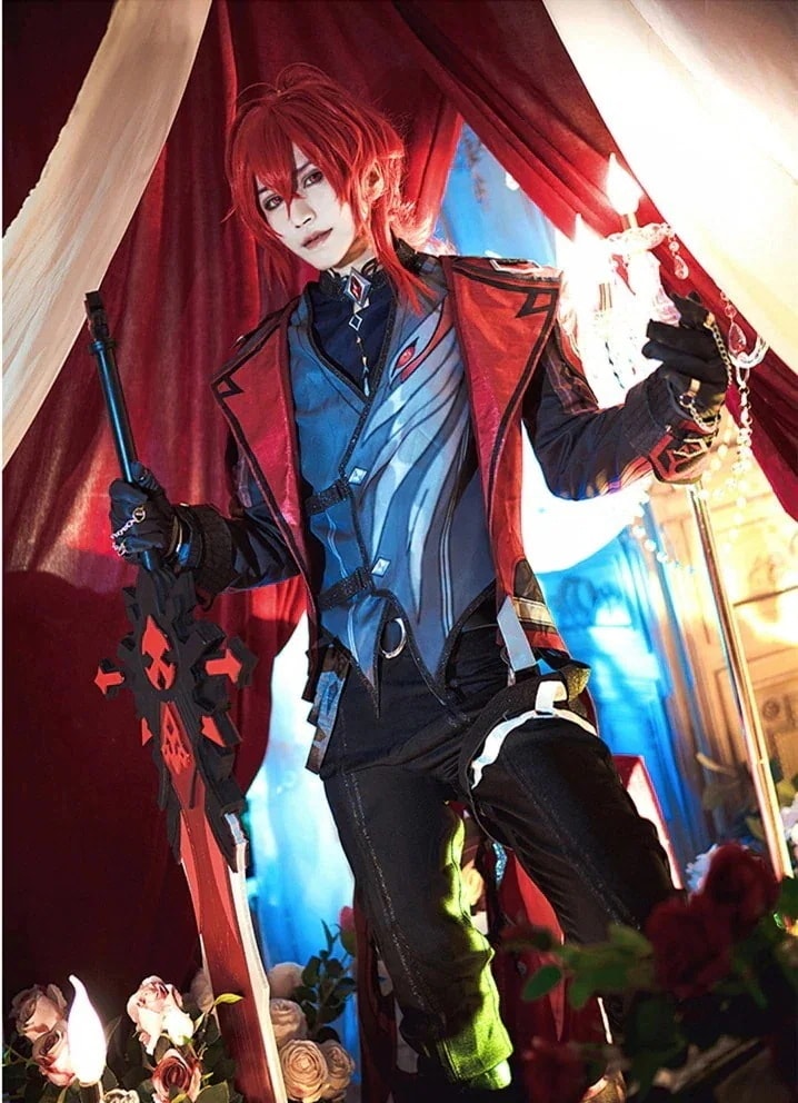 原神 Diluc ディルックラグヴィンド げんしん コスプレ衣装 Genshin Ragnvindr コスチュームパーティーイベント用品コスプレ変装仮装