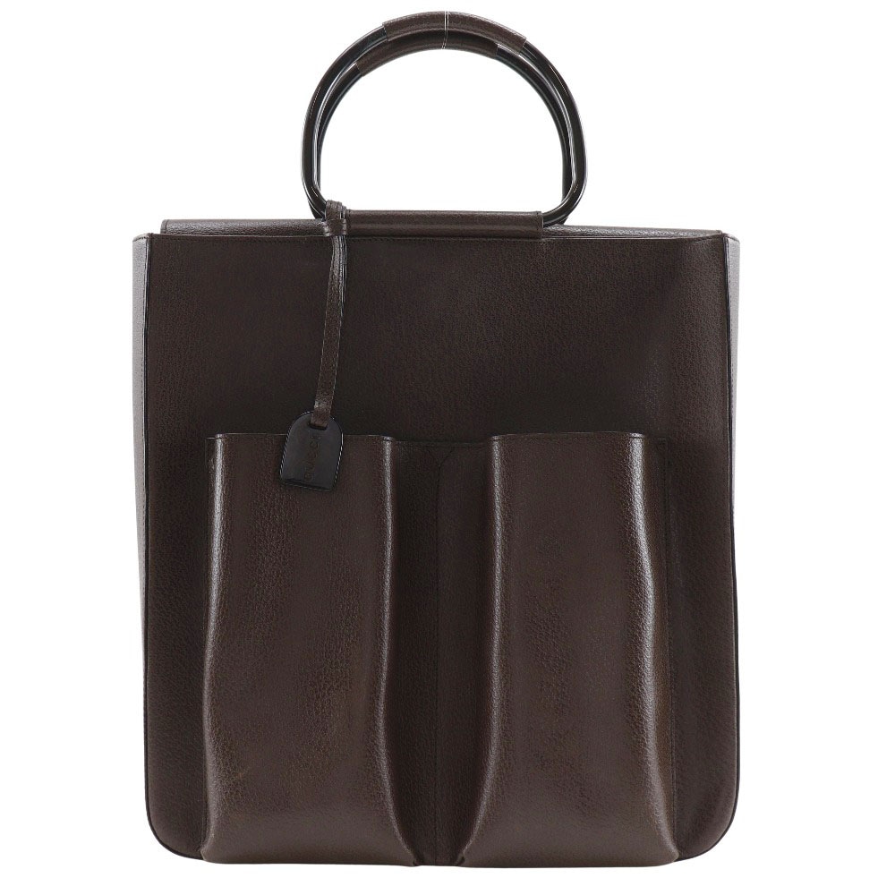 オールドグッチ 002.1118.0462 ハンドバッグ レザー 茶 ユニセックス 中古品