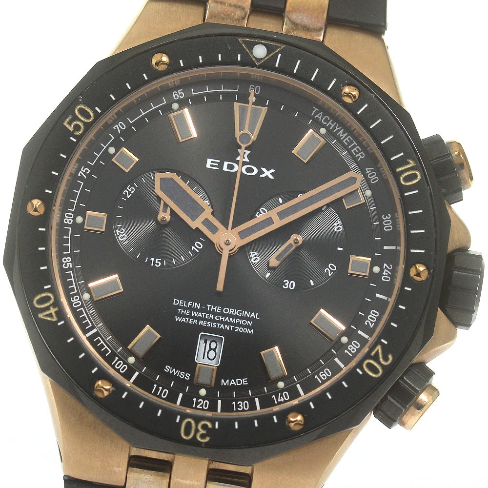 エドックス EDOX 10109 デルフィン クロノグラフ クォーツ メンズ 良品 _862397【中古】