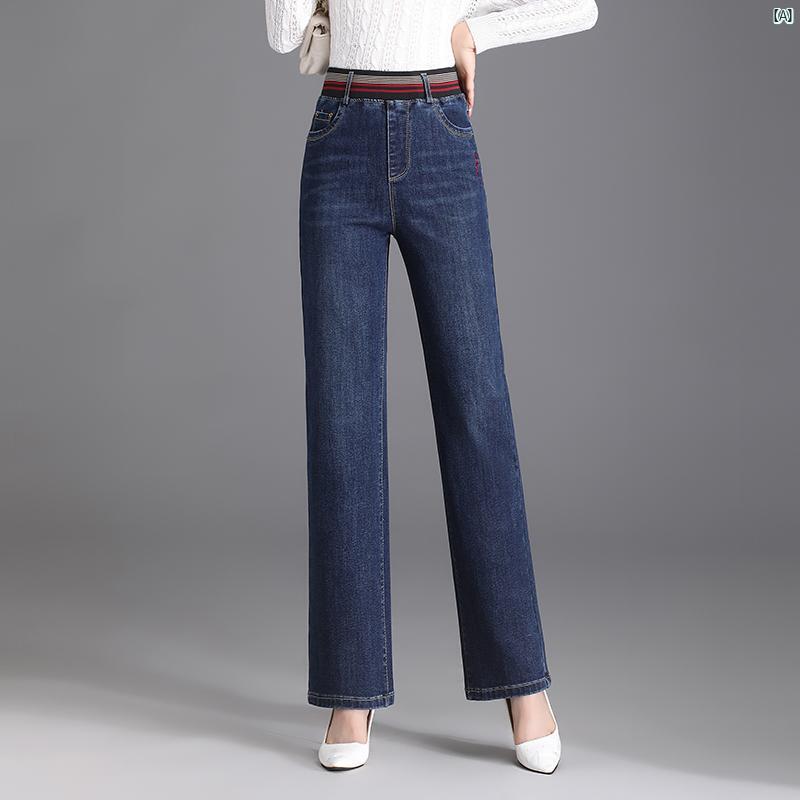 マイクロフレア ジーンズ レディースパンツ 秋冬 スリム パンツ MM 大きいサイズ ストレート 耐久性 ウエスト フレアパンツ