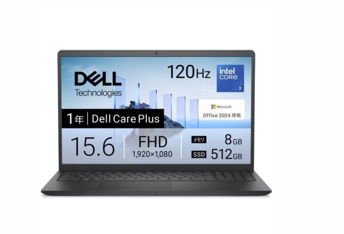 Dell 15 DC15250 Core 3 100U�E������8GB�E512GB SSD�EOffice���ڃ��f�� ND25-GHM3