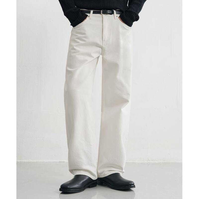 DRAW FIT ユージュアル セミワイド デニムパンツ [WHITE] DFDN3302WH 372582