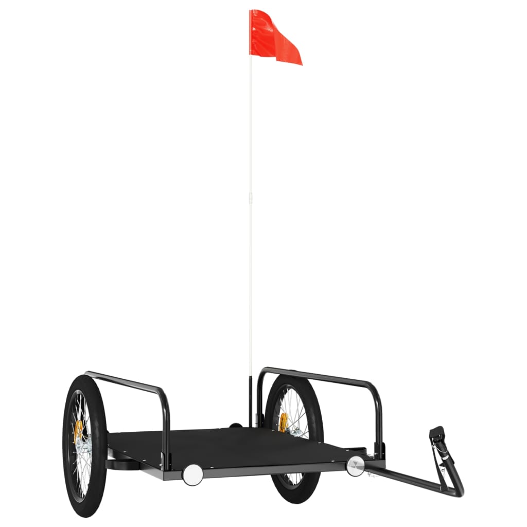 自転車用トレーラー ブラック 135x70x37 cm 鉄製