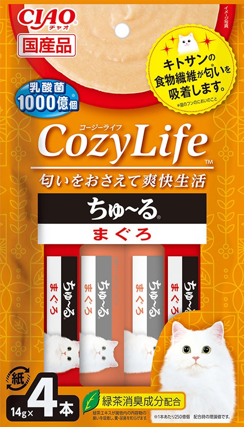 （まとめ買い）CIAO CozyLifeちゅる まぐろ 14gx4本 猫用おやつ [x16]