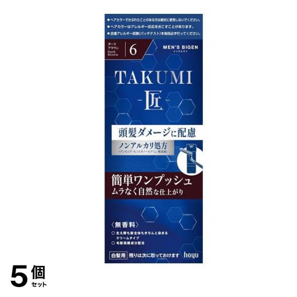 メンズビゲンTAKUMI-匠- 6ダークブラウン 1組入 5個セット
