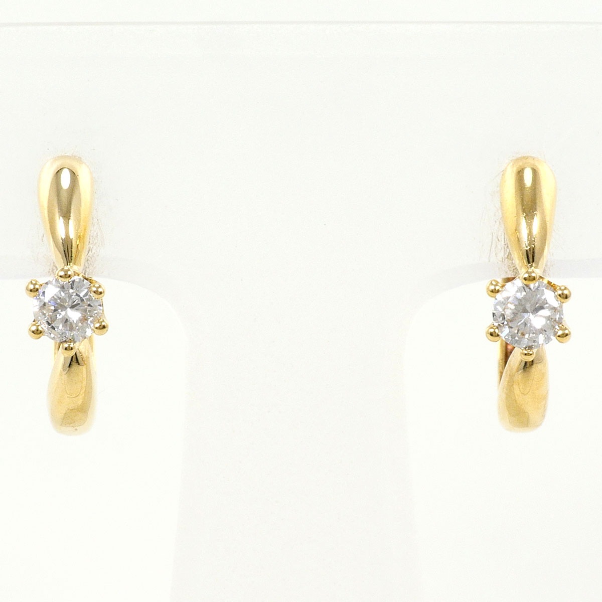 K18 18金 YG イエローゴールド ピアス ダイヤモンド 0.14ct ダイヤモンド 0.13ct 総重量約2.2g ジュエリー 中古