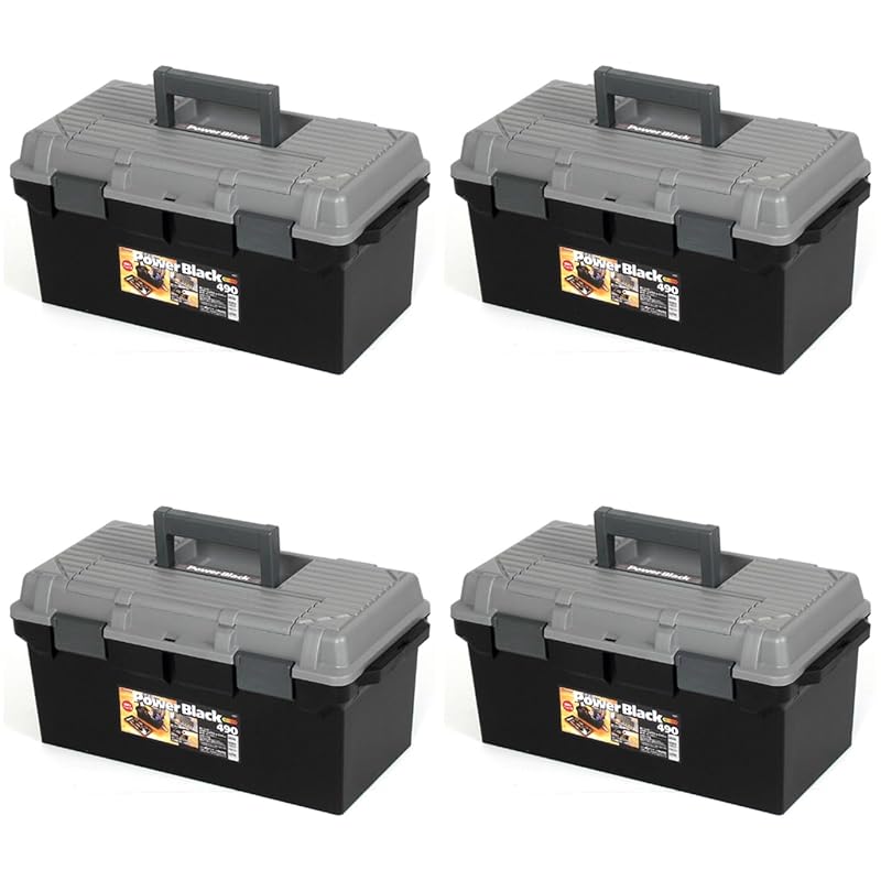 即納：JEJアステージ ツールパワー #490 ブラック [幅49×奥行25.3×高さ23.3cm] 工具箱 アウトドア収納 キャンプ ツールボックス ４個セット