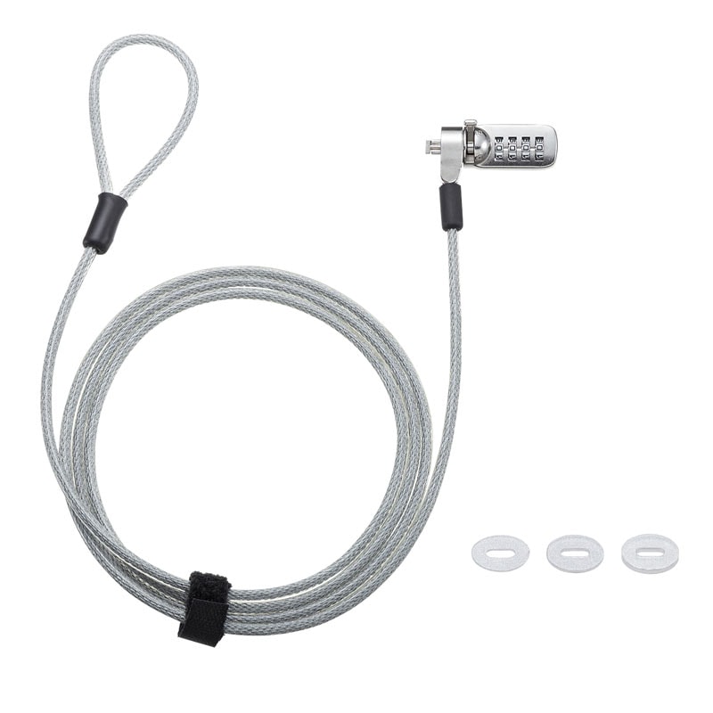 （まとめ買い）標準スロット対応セキュリティワイヤー ダイヤル錠 SLE-39S [x3]