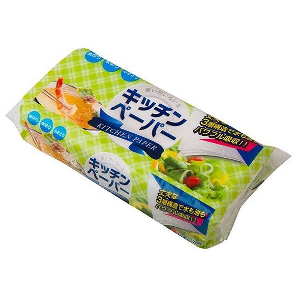 キッチンタオル 丸富製紙 無漂白キッチンペーパー 厚口3枚重ね 75組 X24パック