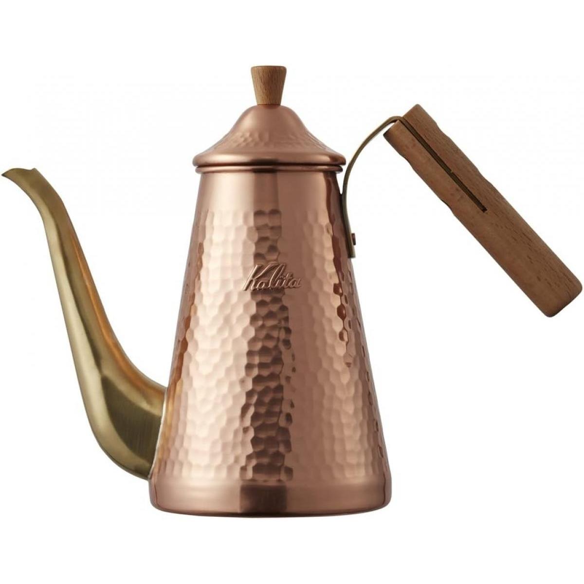 Kalita カリタ 52204 ドリップポットスリム 700CUW Made in TSUBAME 銅製 木柄ハンドル 日本製 直火 ドリップ コーヒー ケトル やかん おしゃれ レトロ
