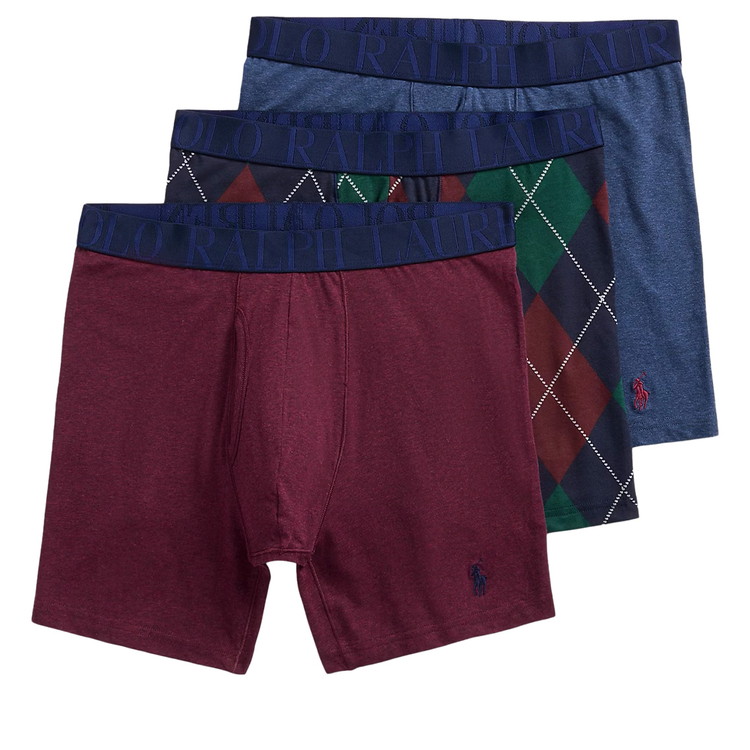 CLASSIC FIT STRETCH ボクサーブリーフ 3PK [エイジドワインヘザー/ポロアクティブアーガイル/ウィンターネイビーヘザー]【NWBBP3-FHA3】