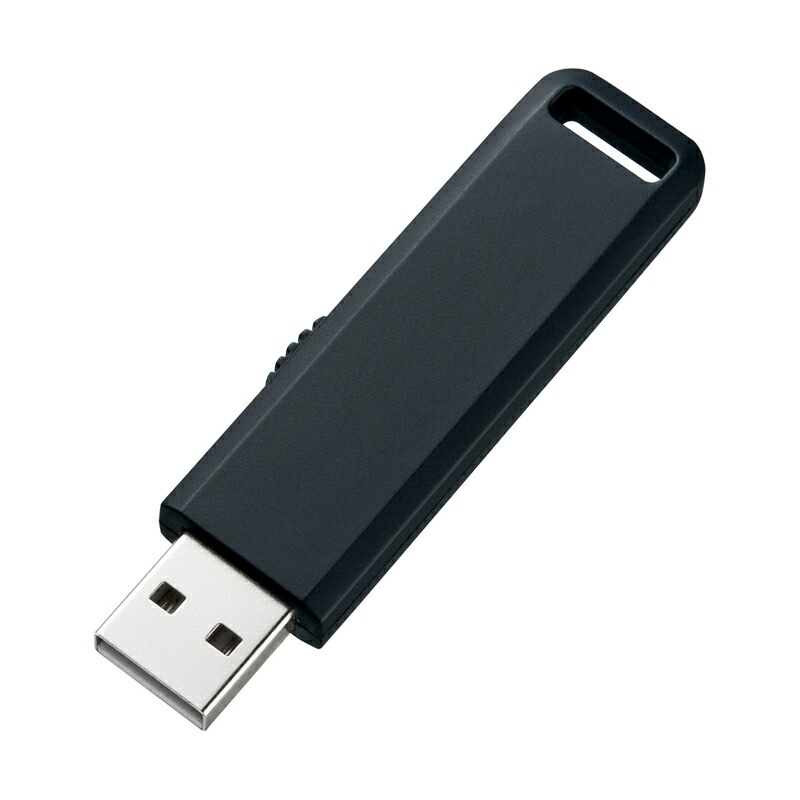 （まとめ買い）USBメモリ 4GB USB2.0 スライド式コネクタ ブラック UFD-SL4GBKN [x3]