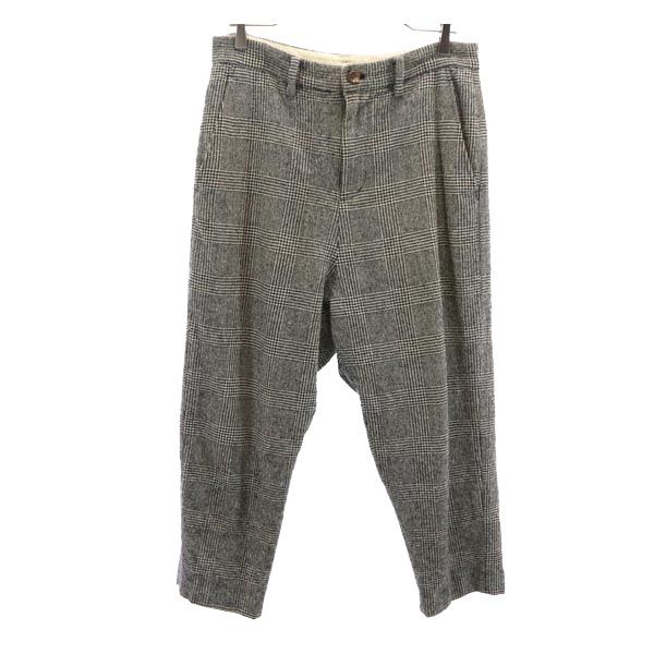 ディガウェル ウールブレンド グレンチェック クロップドパンツ グレー系 DIGAWEL メンズ