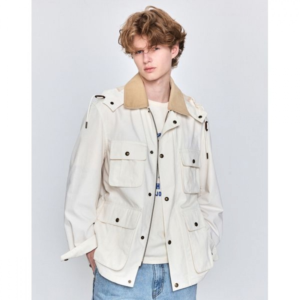 [ヘッジズ] 25SS リップストップユーティリティジャンパー HZJU5A702WT