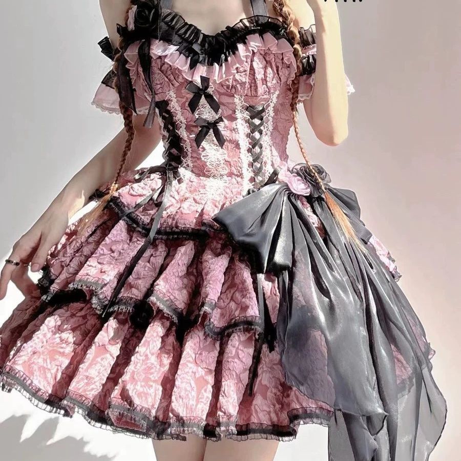 メイド服 メディアキスダークゴシック三段ドッグショートドレスマリアージュjsk ロリータ ワンピース コスプレ