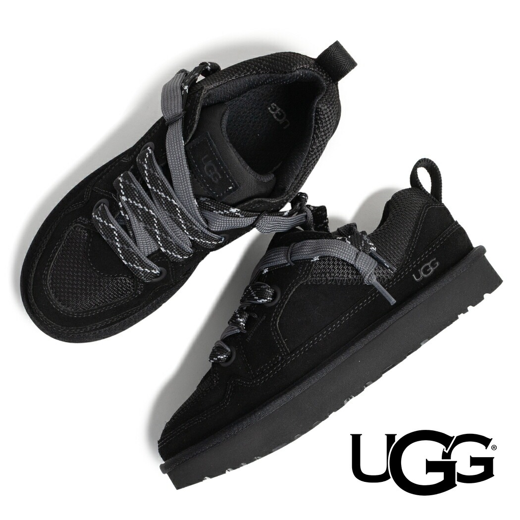 UGG アグ ボリューム 厚底 ロー ローメル スニーカー LO LOWMEL BLACK ( ブラック 黒 スエード ローテク レディース レザースニーカー 1168890-BLK )