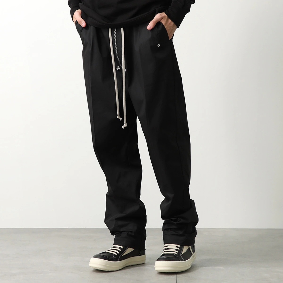Rick Owens リックオウエンス トラウザーズパンツ BELAPANTS ベラパンツ RU02E1361 TE メンズ ストレッチコットン テーパード 09/BLACK
