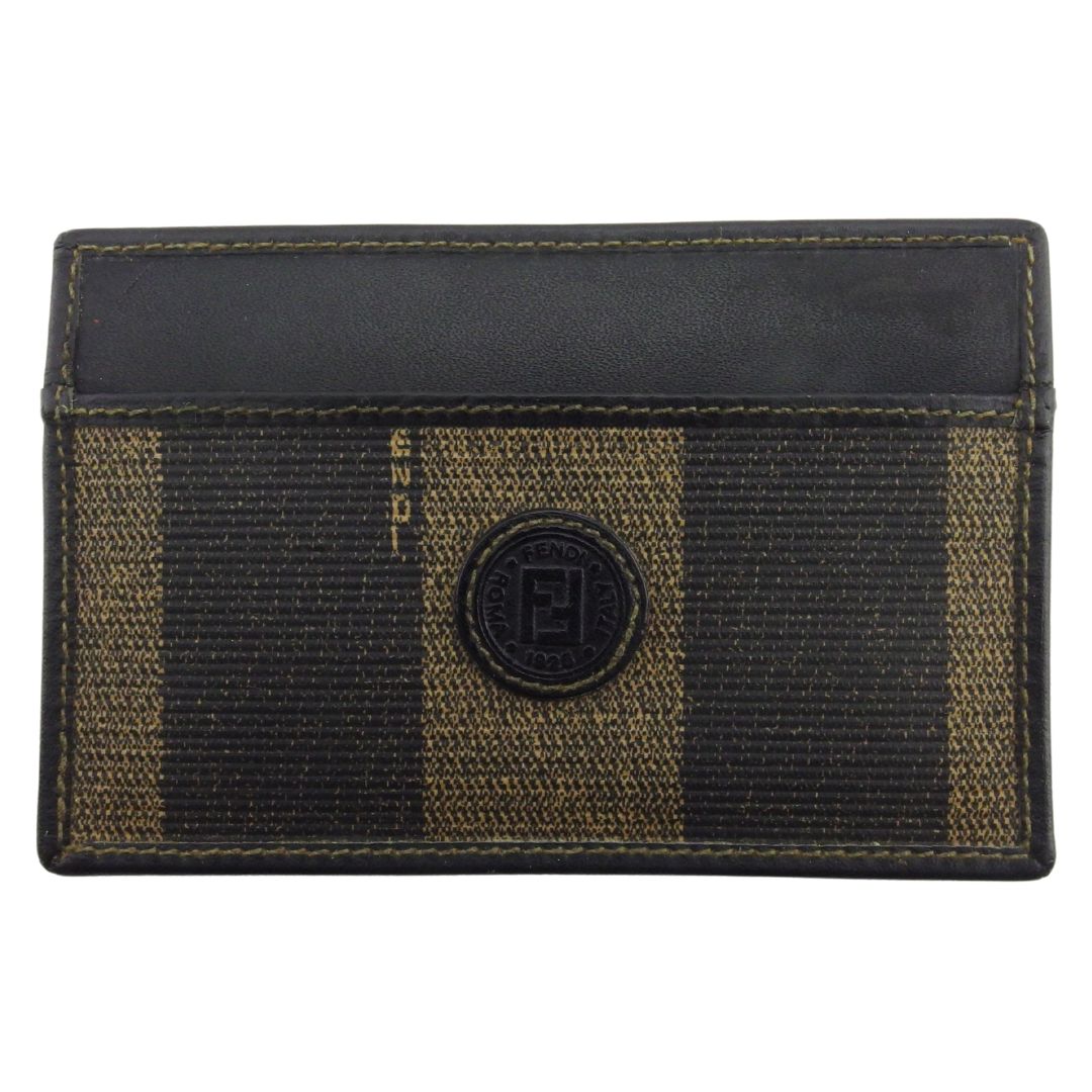 パスケース ペカン ブラック×ダークブラウン×ベージュ レディース 中古