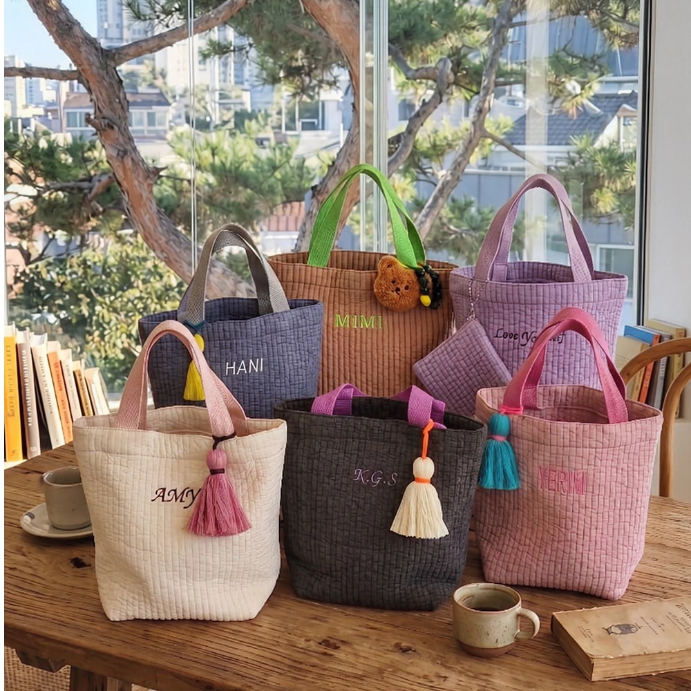 Qoo10] パープル追加! 韓国 ハングル刺繍 ヌビ : バッグ・雑貨