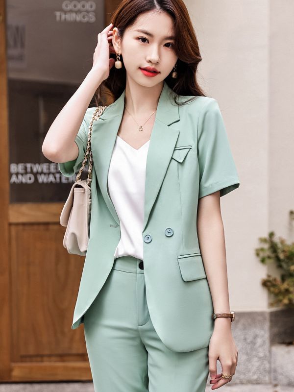 プロスーツ女性春夏薄手ファッション小柄カジュアル小柄スーツコート