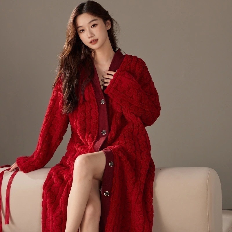 着ぐるみパジャマ バスローブ 中わた入り 厚手 レディース 冬 カーディガン フリース ローブ ナイトガウン ホームウェア