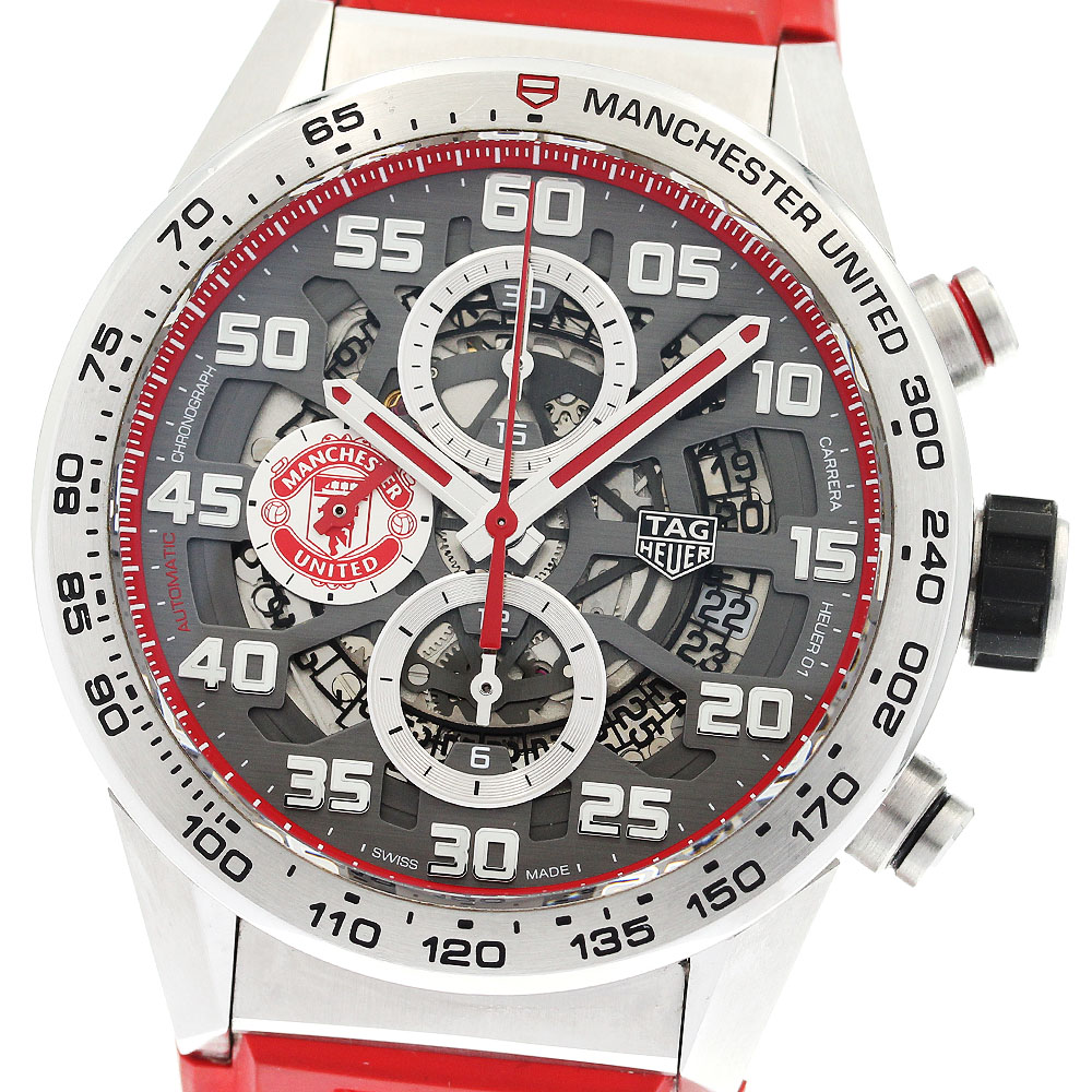 タグホイヤー TAG HEUER CAR201M カレラ ホイヤー01 マンチェスターユナイテッド 自動巻き メンズ 箱・保証書付き_892394【中古】