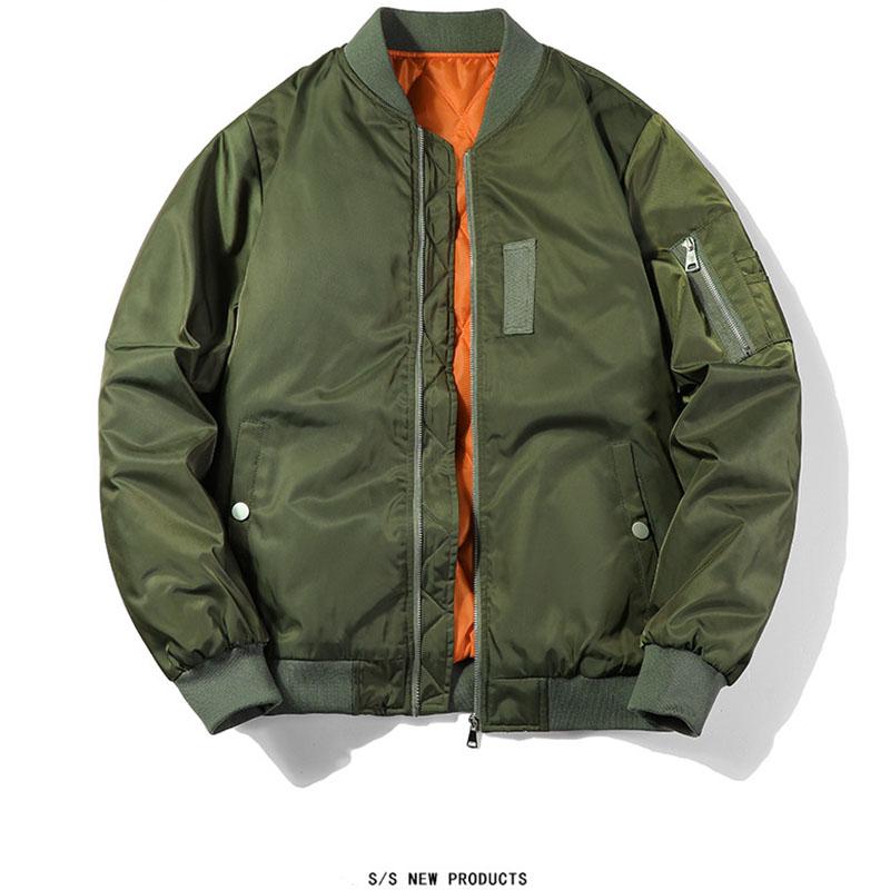 中綿メンズMA-1撥水内ポケット防寒厚アウター暖かい秋冬ショート丈ブルゾンミリタリージャケット立ち襟シンプルフライトジャケット
