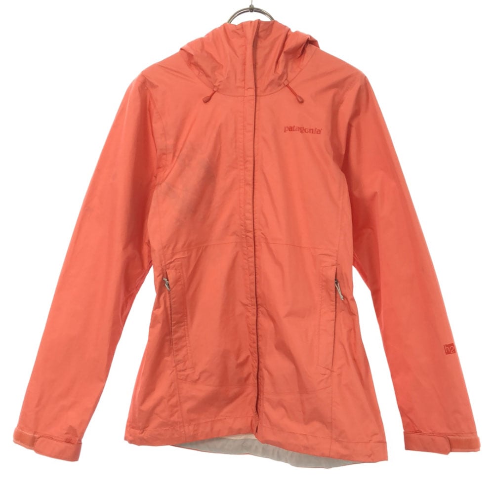 長袖 ナイロン ジップパーカー XS オレンジ系 アウトドア レディース