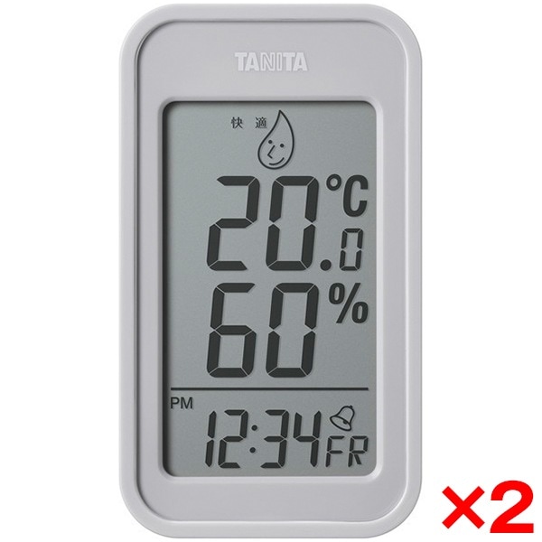 【2個セット】 TT-589-GY ウォームグレー [温湿度計]