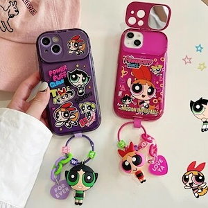 かわいいパワーパフガールズ鏡面サポートケース+ペンダント iphone14ケース iphone13ケース iphone12ケース iphone11ケース iphonexsケース iphonexrケース