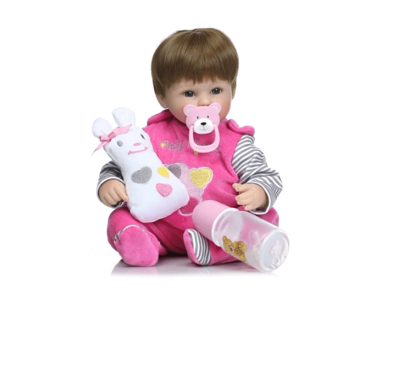 16inch 41cm Silicone PP Filling Reborn Toddler Baby Doll Girl Body Boneca With Clothes Blue Eyes Lifelike Cute Gifts Toy
