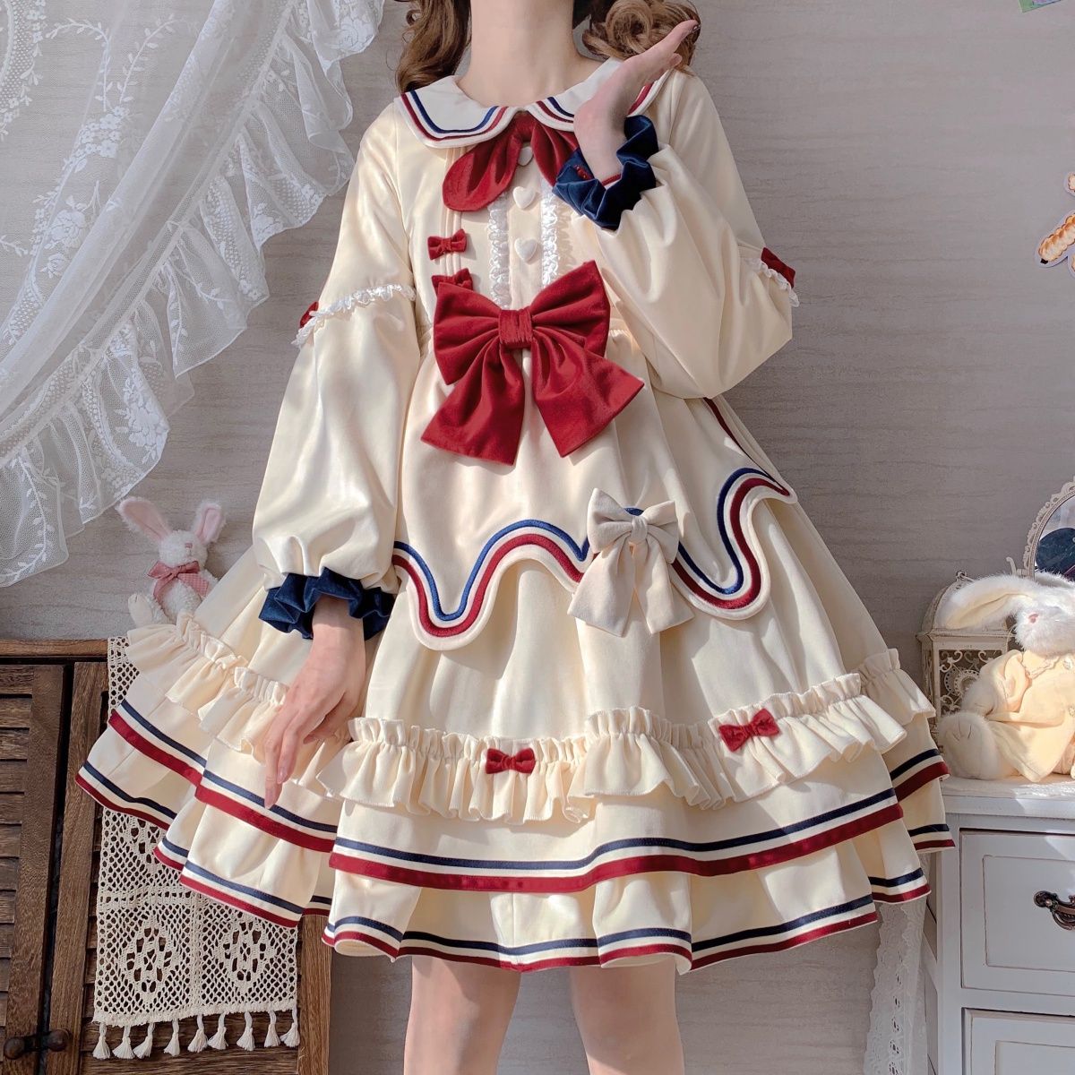 今年人気のロリータSALEオリジナルデザインのロリータスカートバニーアイスクリームのロリータ刺繍が甘くて可愛い韓国ファッショ