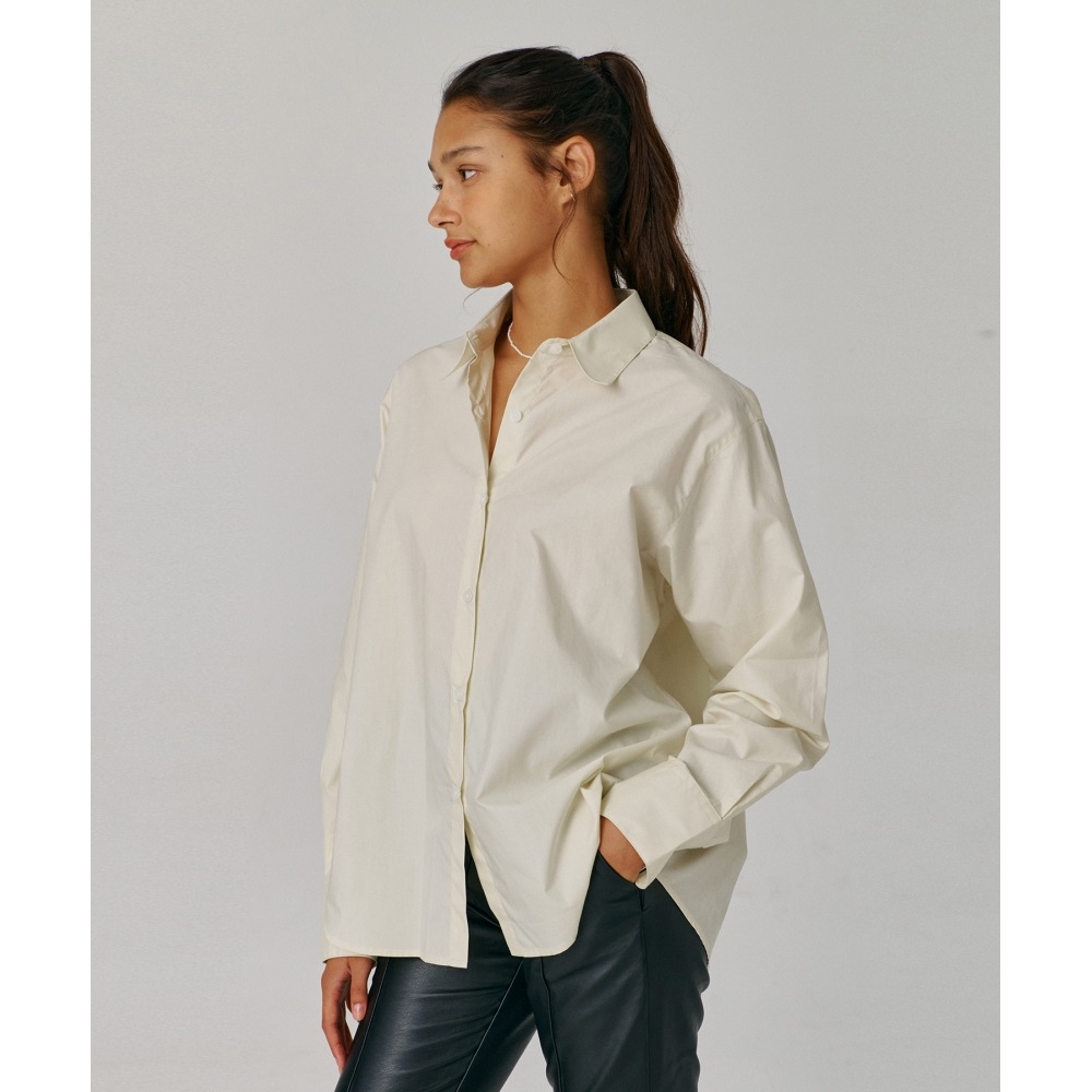 PAPERBOY 60数高密度ルーズフィットシャツ - クリーム