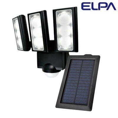 ELPA エルパ 屋外用LEDセンサーライト 3灯 ソーラー式 ESL-313SL ブラック 朝日電器【送料無料】