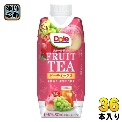 雪印メグミルク Dole フルーツ ティー ピーチミックス 330ml 紙パック 36本 (12本入×3 まとめ買い) 果汁飲料 紅茶 ミックスジュース FRUIT TEA