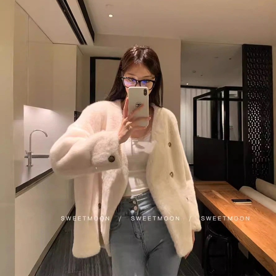人気商品 女性用ミンクベルベットコート高級ショートイミテーションミンクファーオールインワン環境に優しい毛皮コート冬増厚