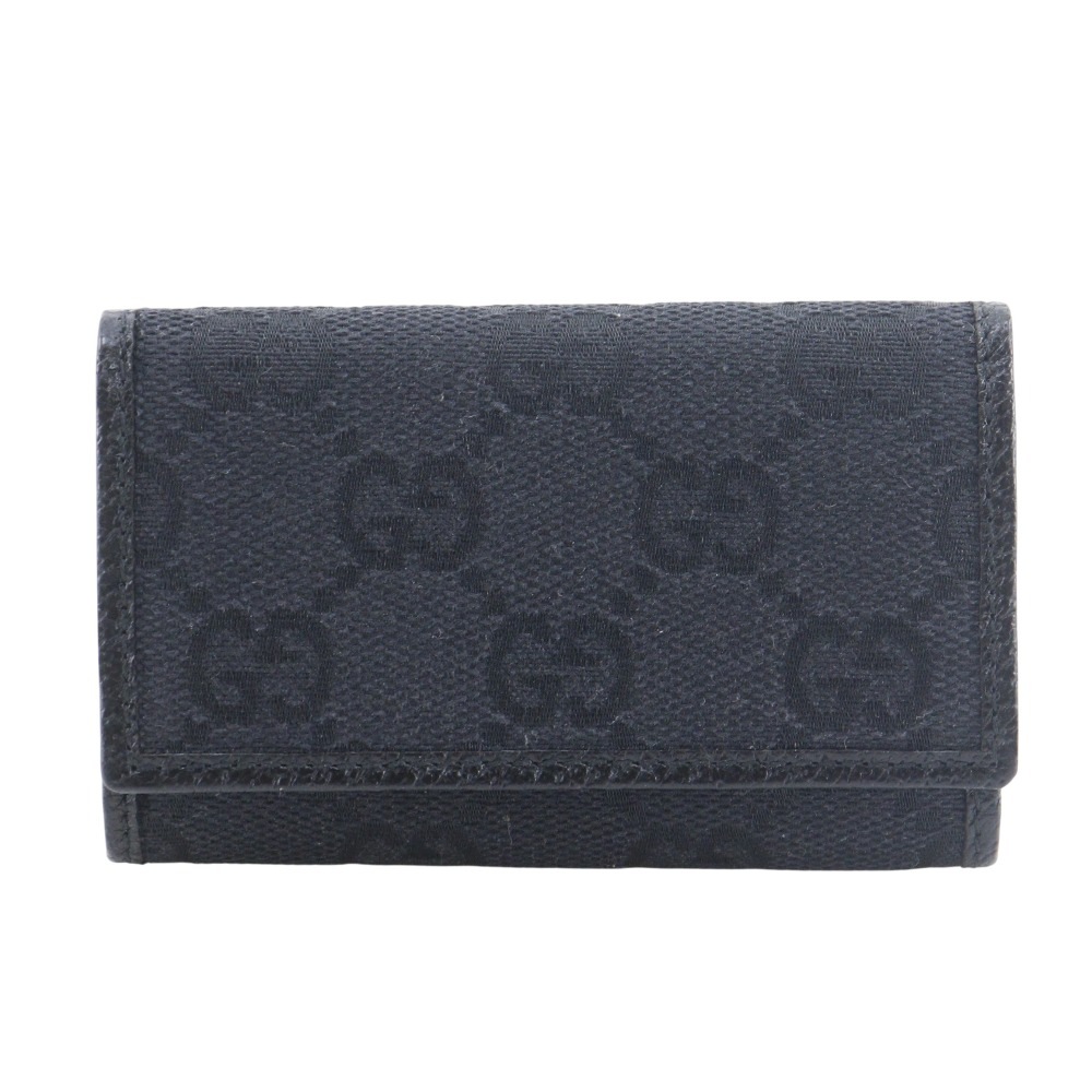 6連 04564R F40IR キーケース GGキャンバス 黒 ユニセックス 中古品