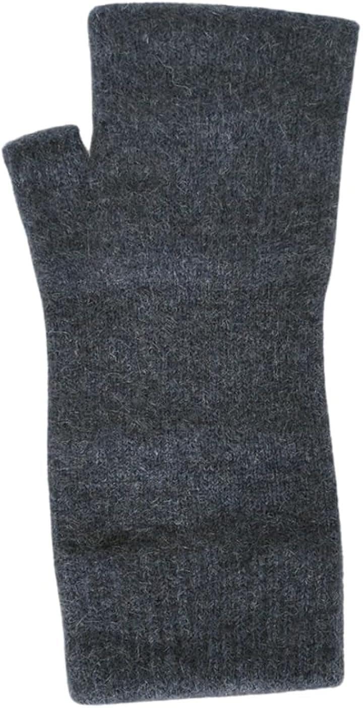 ポッサムメリノ ハンドウォーマー ウール手袋 ウールミトン 指空き手袋 タッチパネル対応 防寒 保温 冷え対策 アームウォーマー(チャコール, ワンサイズ　幅 9cmx長さ 18cm)