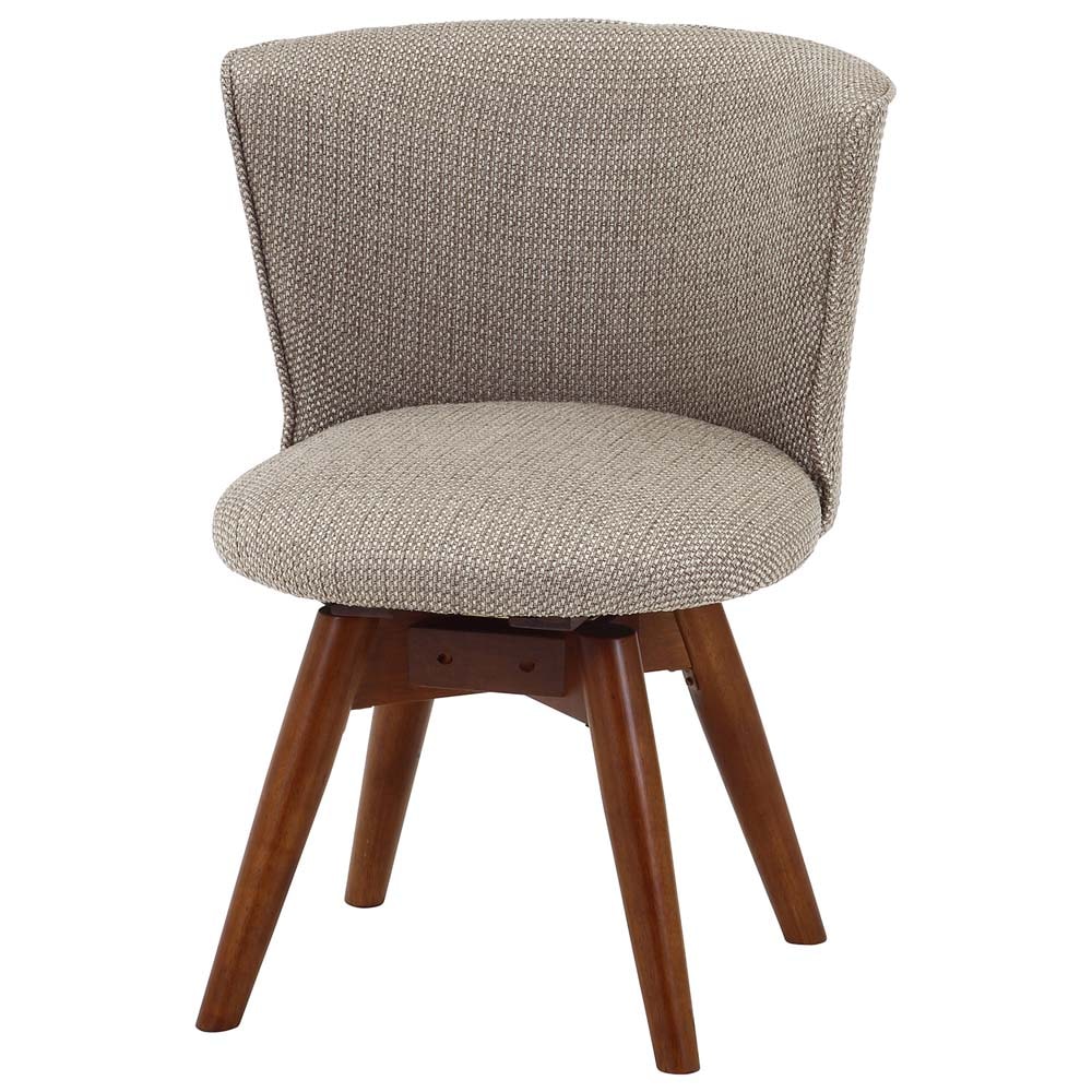 不二貿易 回転式 ダイニングチェア クラム ファブリック アイボリー 95466