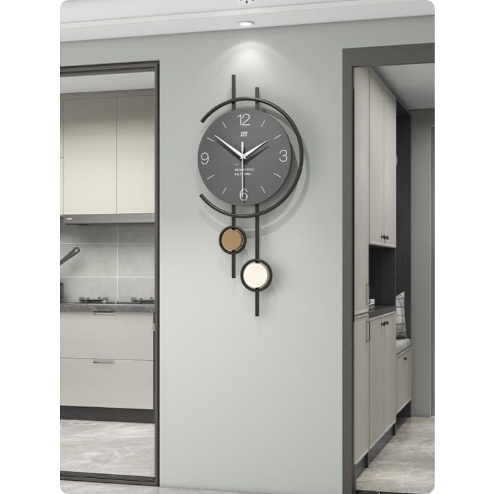 【26*60CM】振り子時計 壁掛け時計 おしゃれ クロック 猫 デザイン 二層構造 アクリル 新生活応援 インテリア 北欧 金属製 新築祝い ギフト 電池 静音 時計