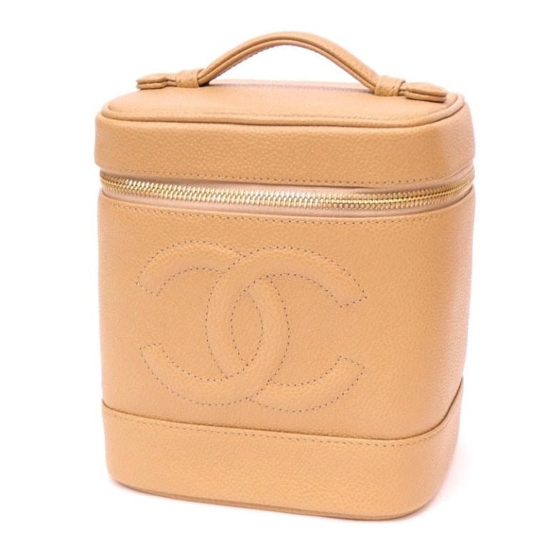 シャネル CHANEL ハンドバッグ バニティバッグ ココマーク ベージュ 【中古】(65368)