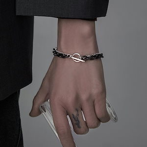 春夏 アクセサリー ブレスレット メンズ チタン鋼 バングル チェーン 個性シンプル 手飾り レトロ 腕輪