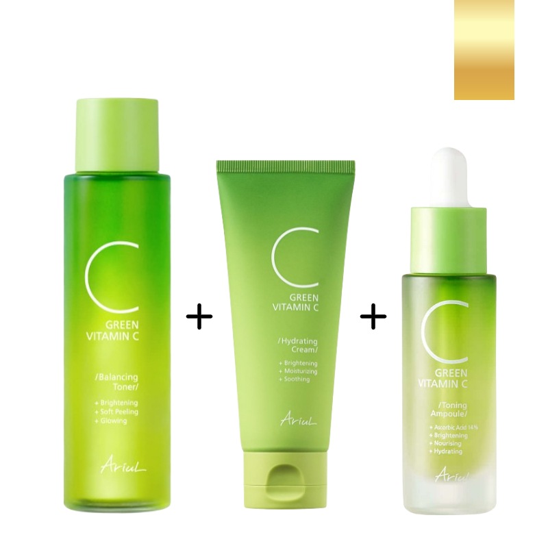 [3点セット]グリーンビタミンC 化粧水150ml+クリーム100g+アンプル15ml