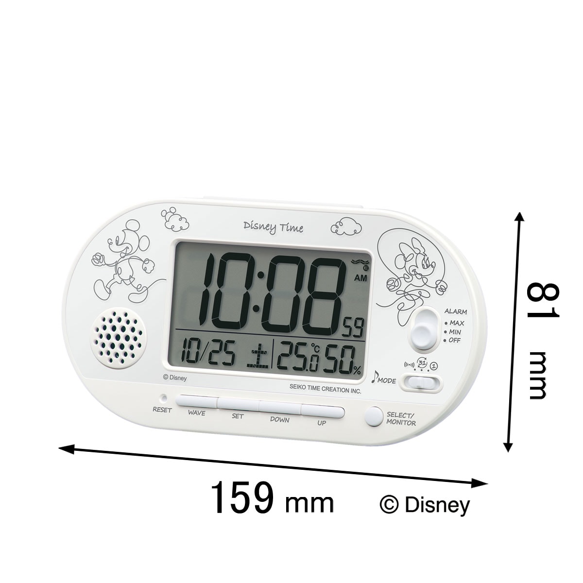 セイコータイムクリエーション 電波目覚まし時計 SEIKO ディズニー電波目ざまし時計 FD-482-W